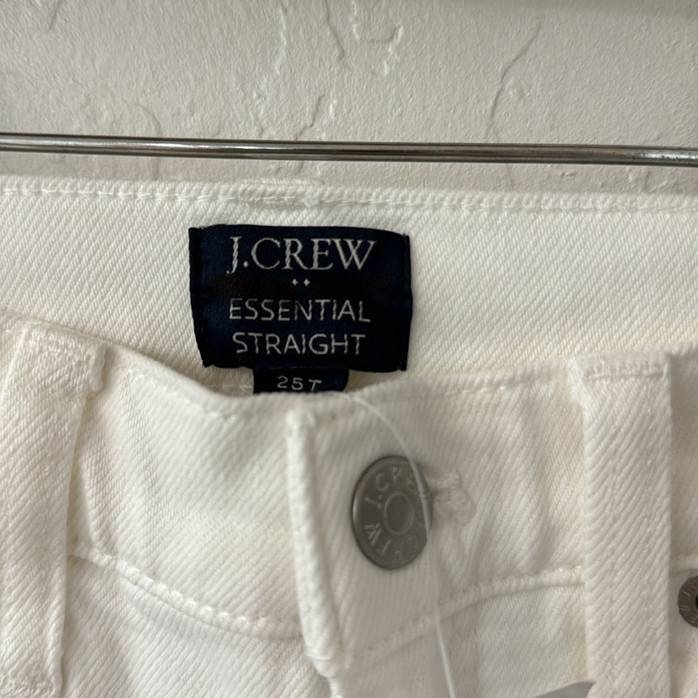 J. Crew White Essential Straight Leg Tall 25 Denim Jean Zip Closure - Picture 5 of 9